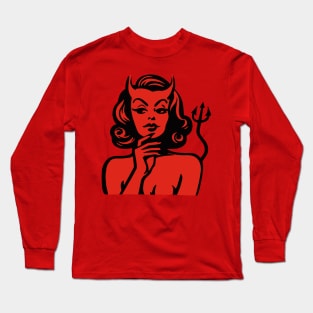 Retro Devil Girl Long Sleeve T-Shirt